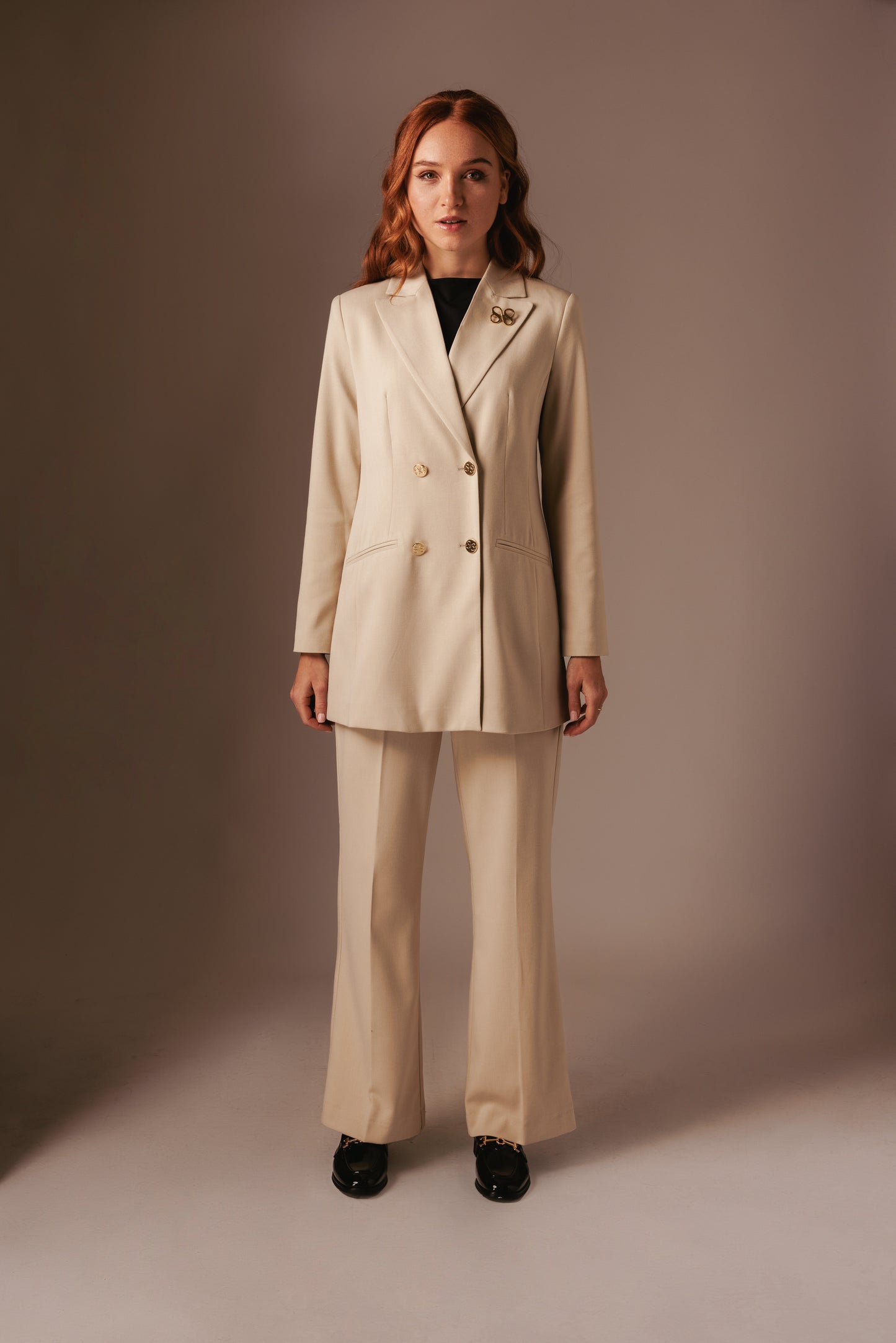 Nora Flared Pantalon - Beige