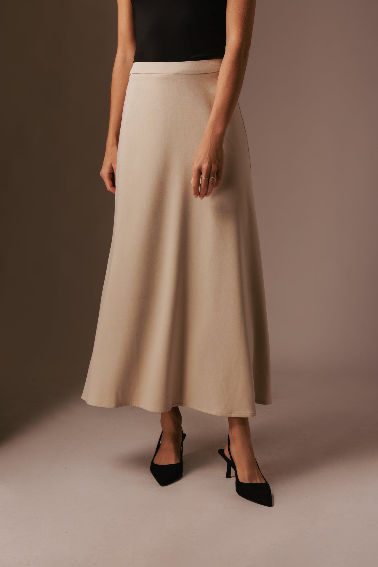 Nora Maxi Rok - Beige met voering