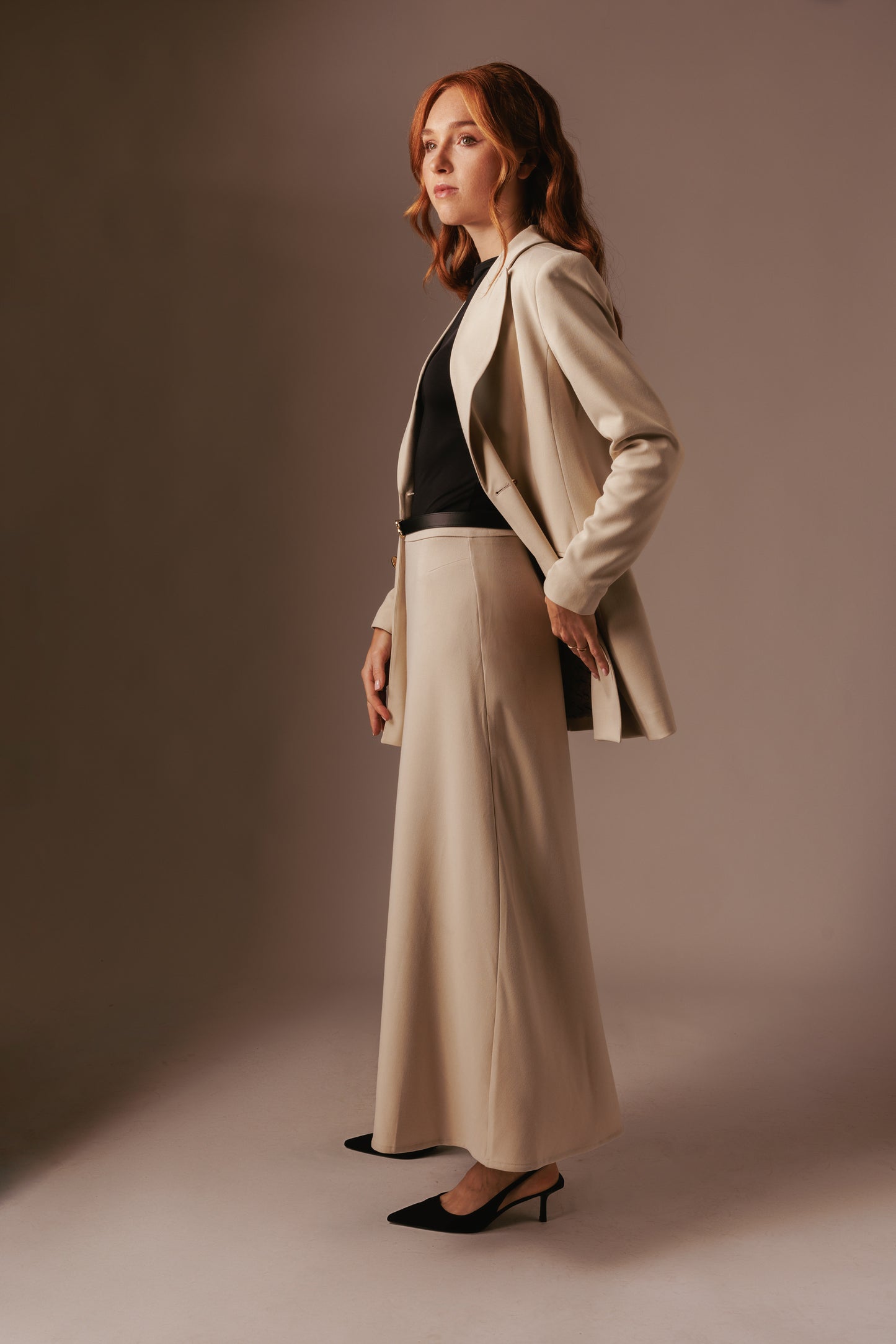Nora Maxi Rok - Beige met voering