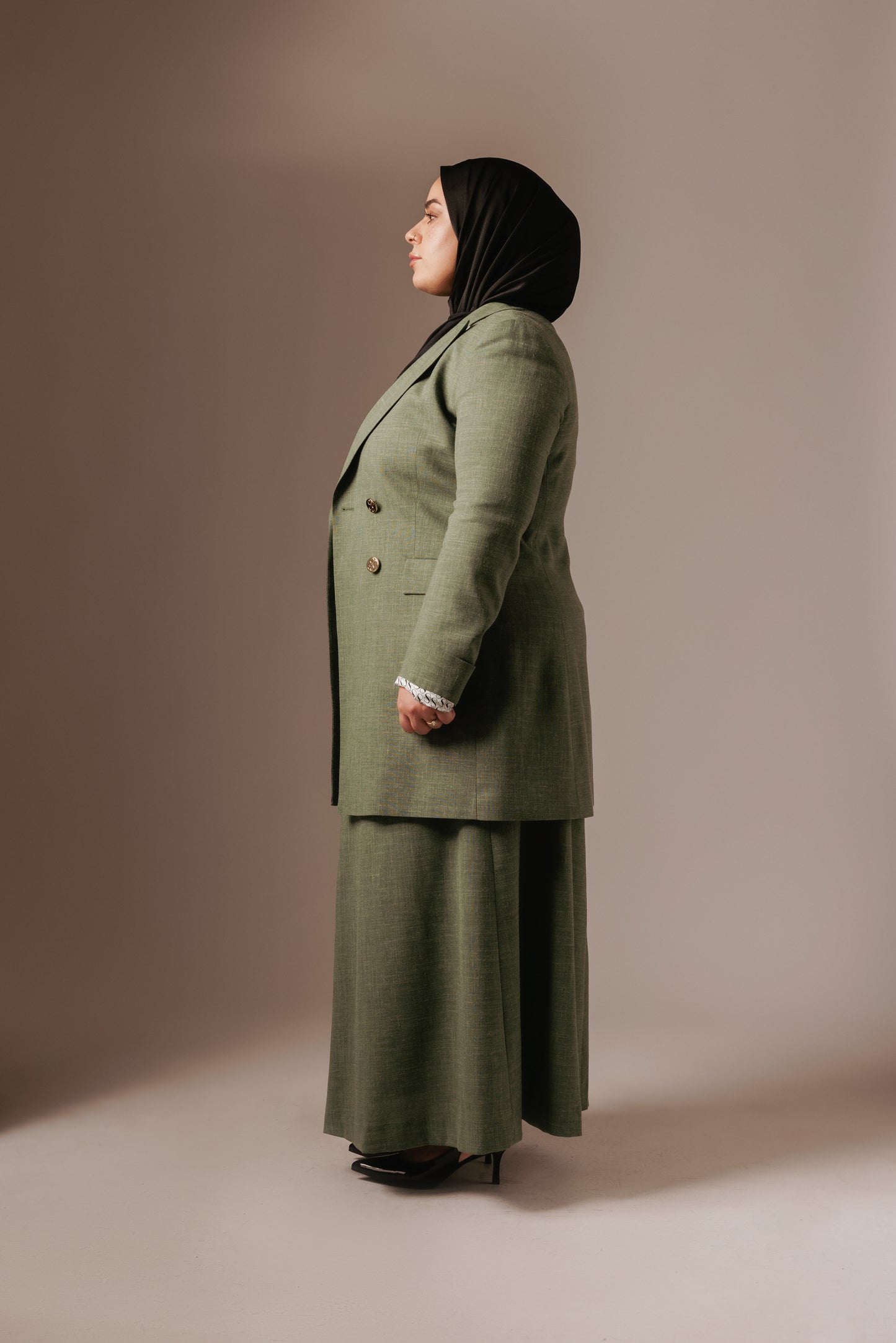 Hannah Maxi Rok - Mosgroen met voering