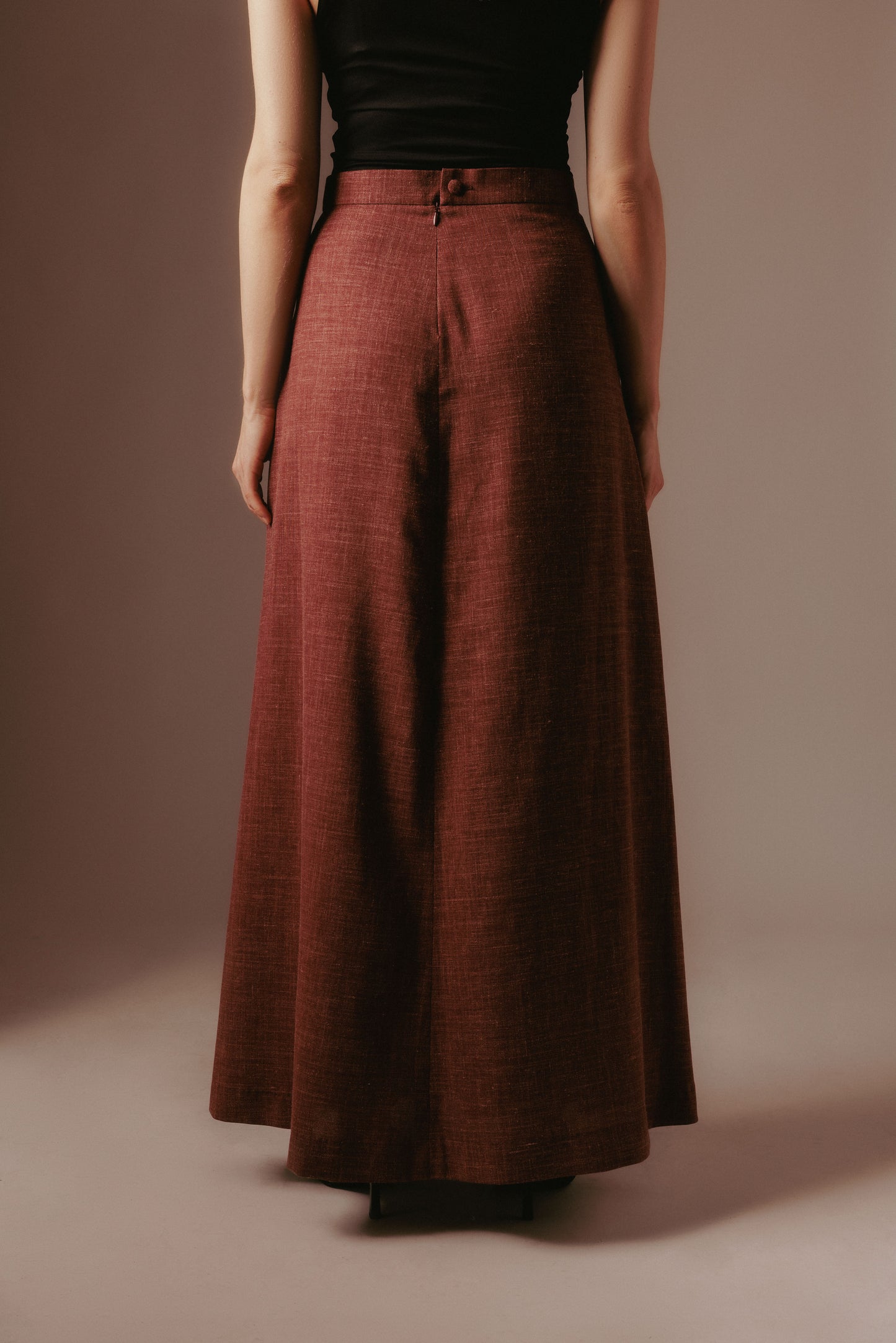 Amira Maxi Skirt - Old Red with lining