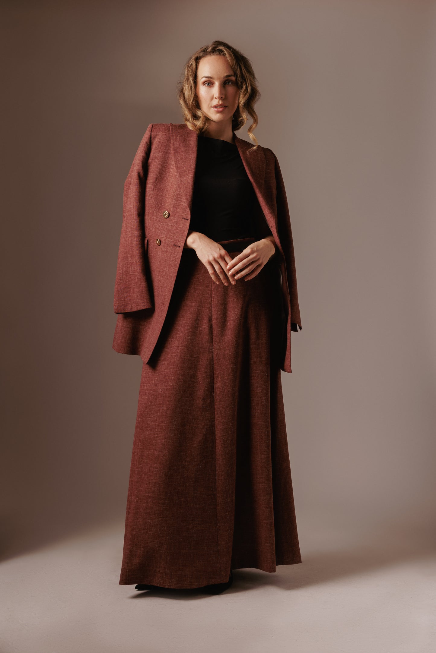 Amira Maxi Skirt - Old Red with lining