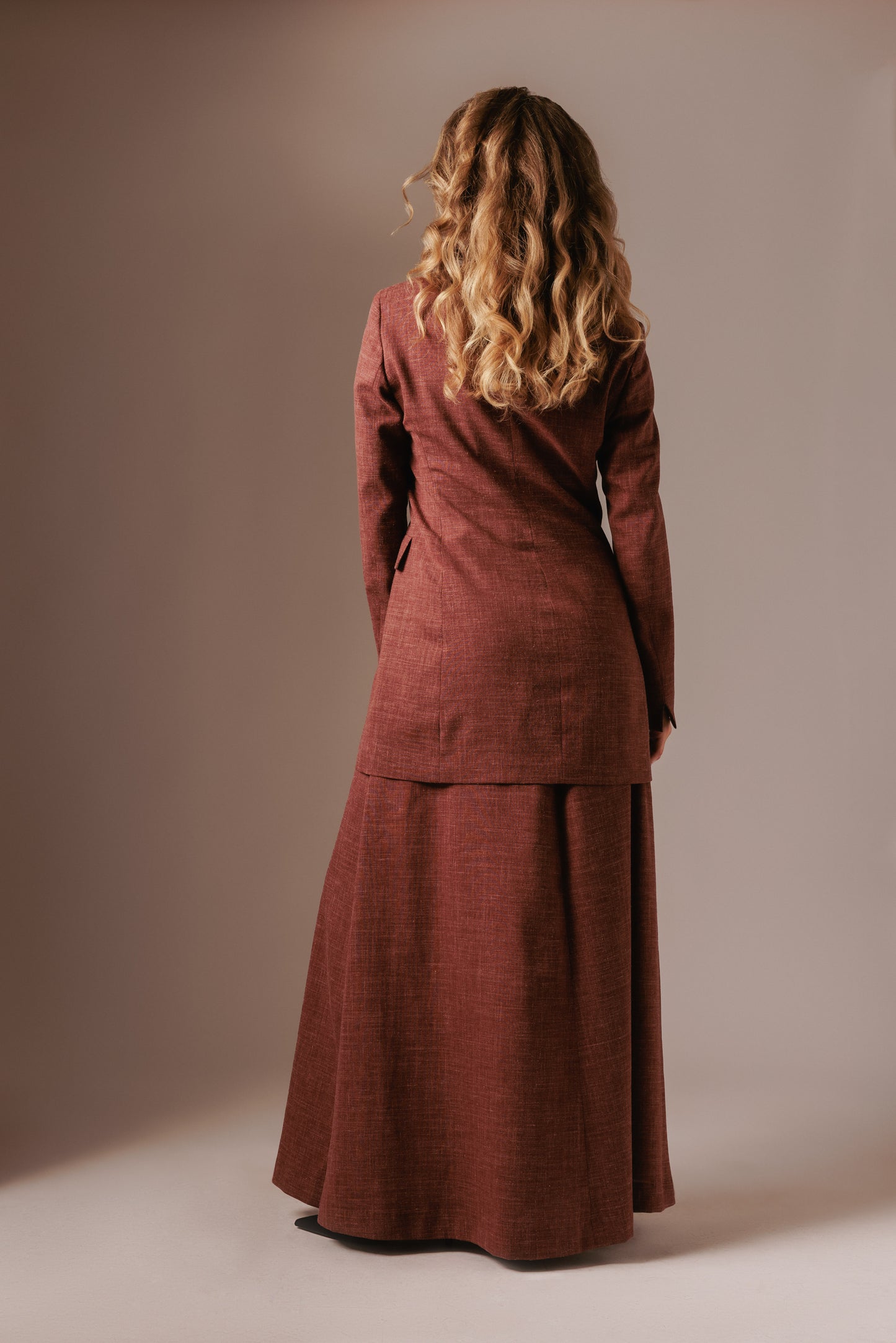 Amira Maxi Skirt - Old Red with lining