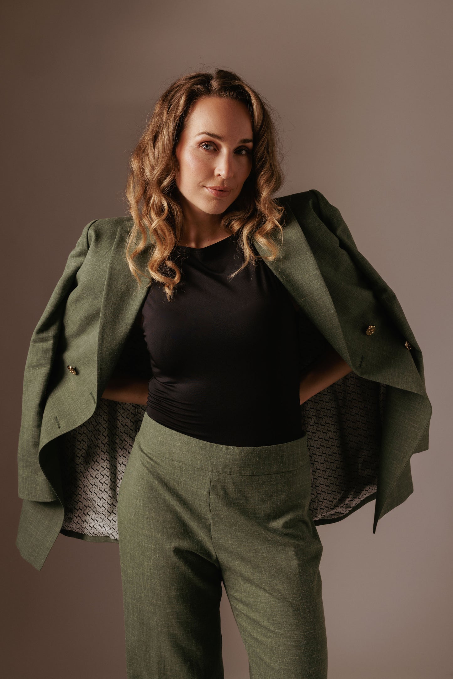 Hannah Flared Trousers - Moss Green
