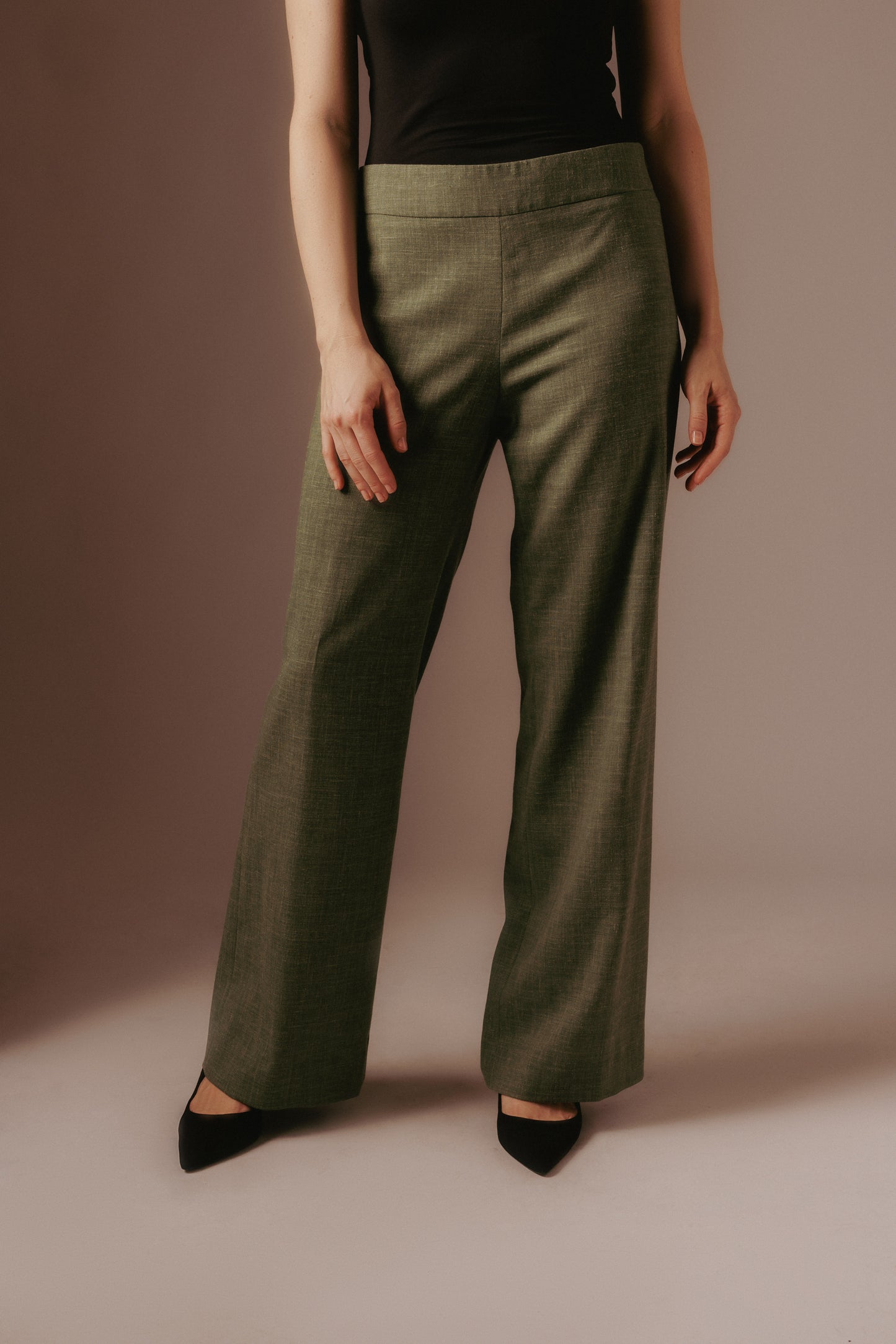 Hannah Flared Trousers - Moss Green