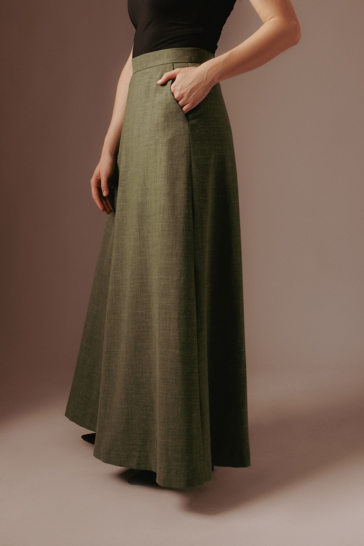 Hannah Maxi Rok - Mosgroen met voering