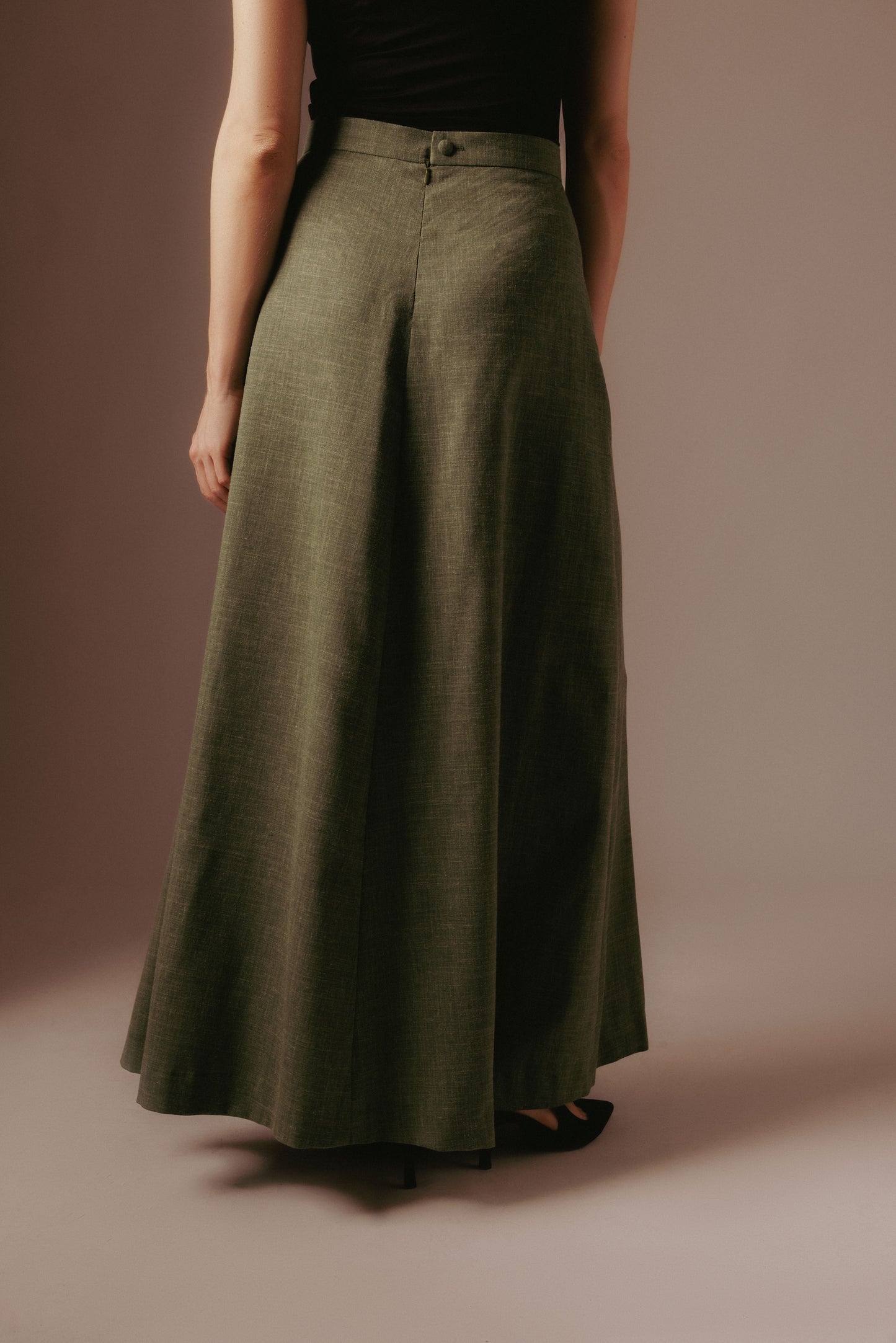 Hannah Maxi Rok - Mosgroen met voering