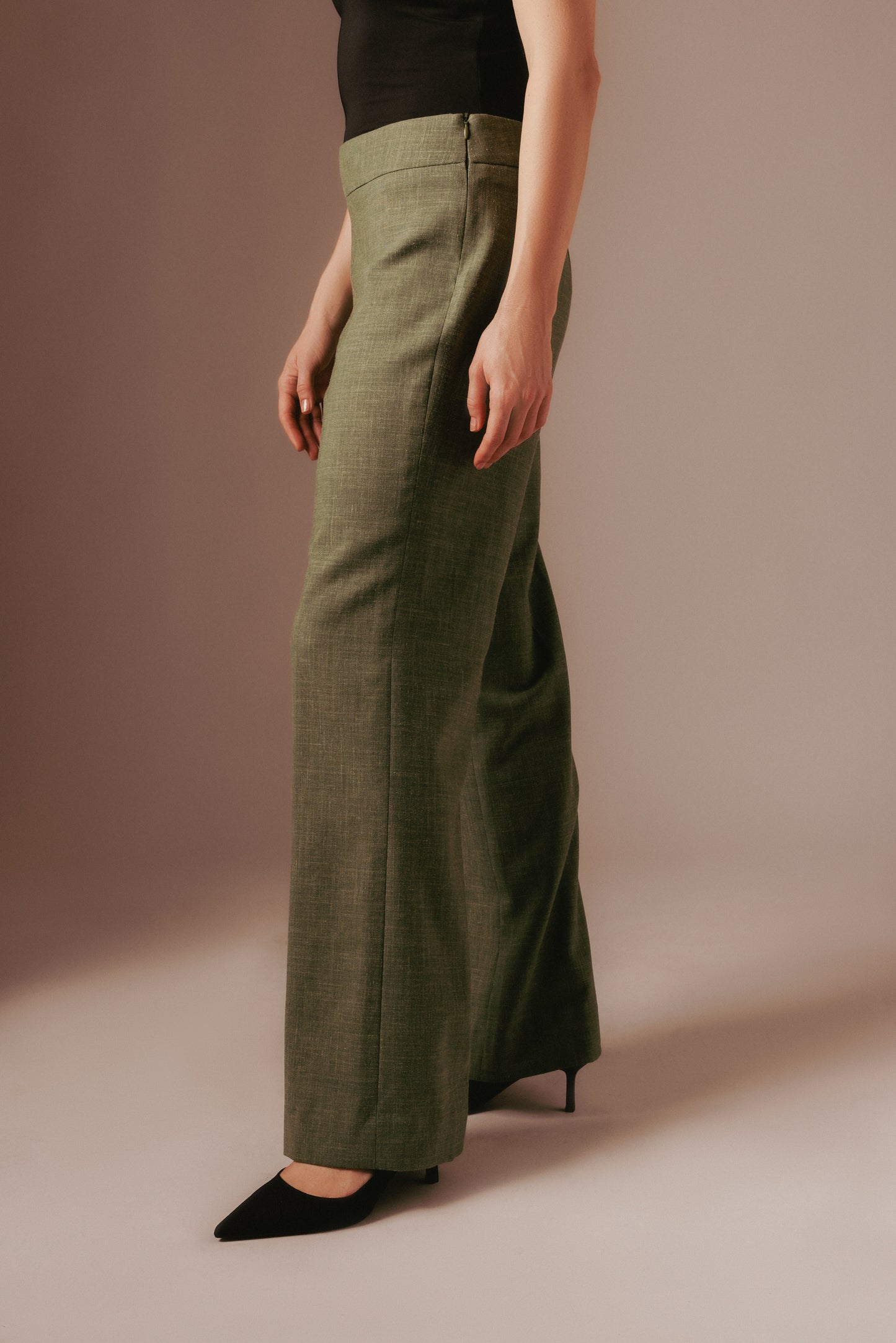 Hannah Flared Trousers - Moss Green