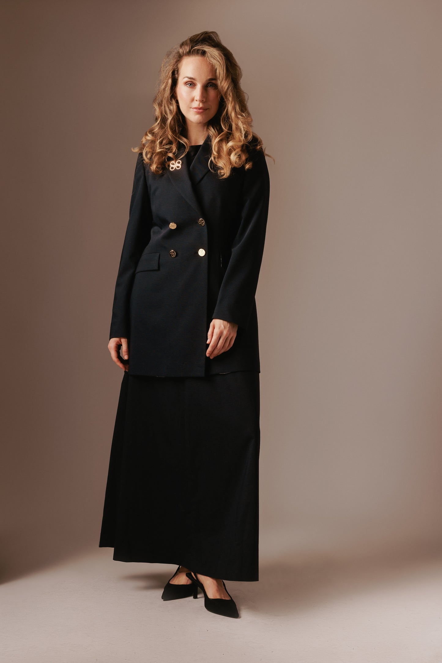Laila Maxi Rok - Marineblauw met voering