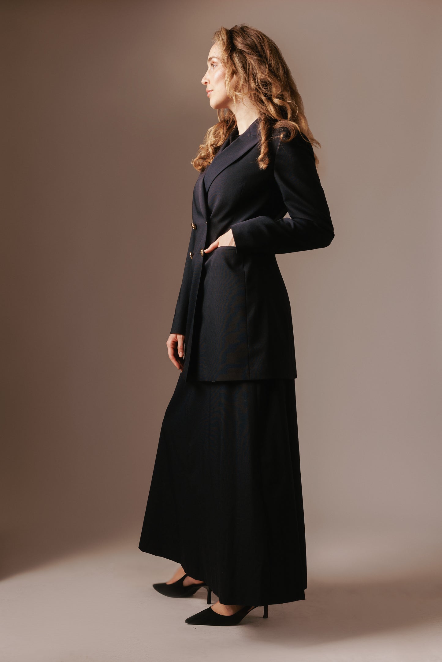 Laila Maxi Rok - Marineblauw met voering