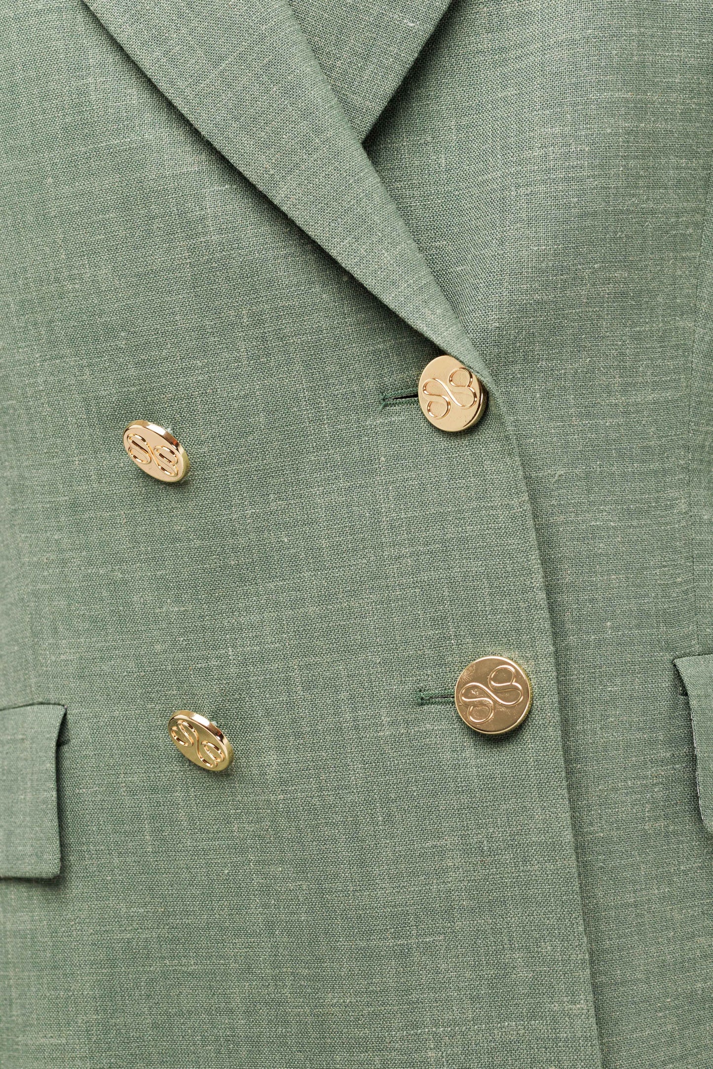 Hannah Blazer Lang - Mosgroen met gouden details