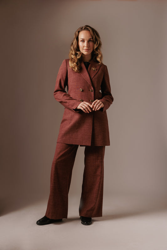 Amira Flared Trousers - Old Red