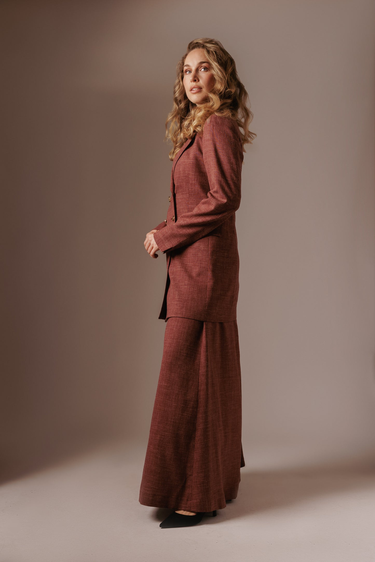 Amira Maxi Rok - Oudrood met voering