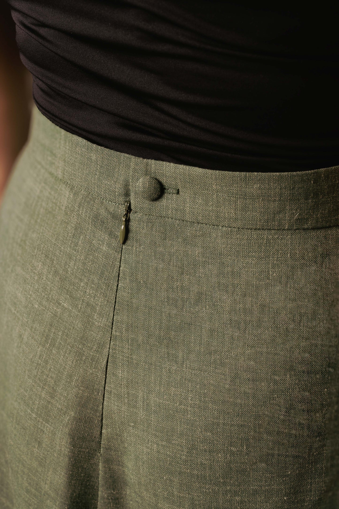 Hannah Maxi Rok - Mosgroen met voering