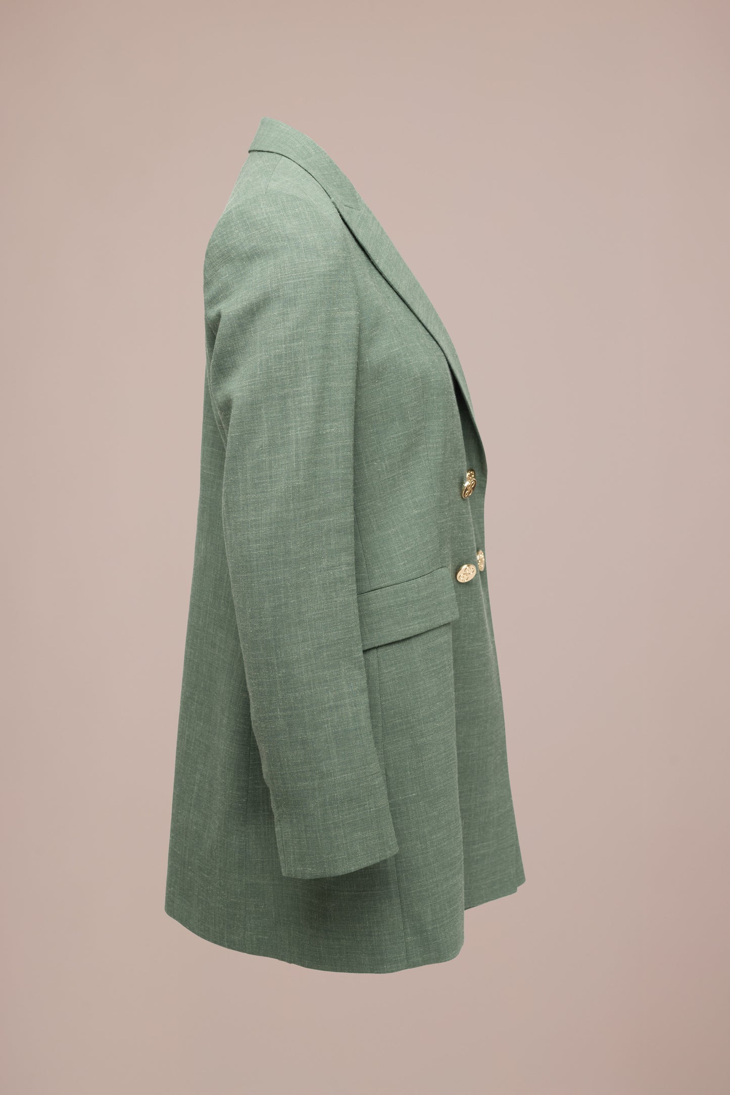 Hannah Blazer Lang - Mosgroen met gouden details